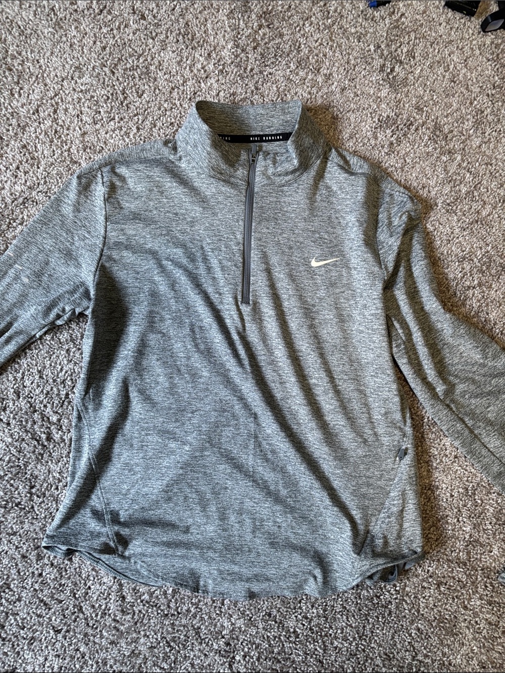 Nike Dri fit Heather Gray Quarter-Zip Pullover